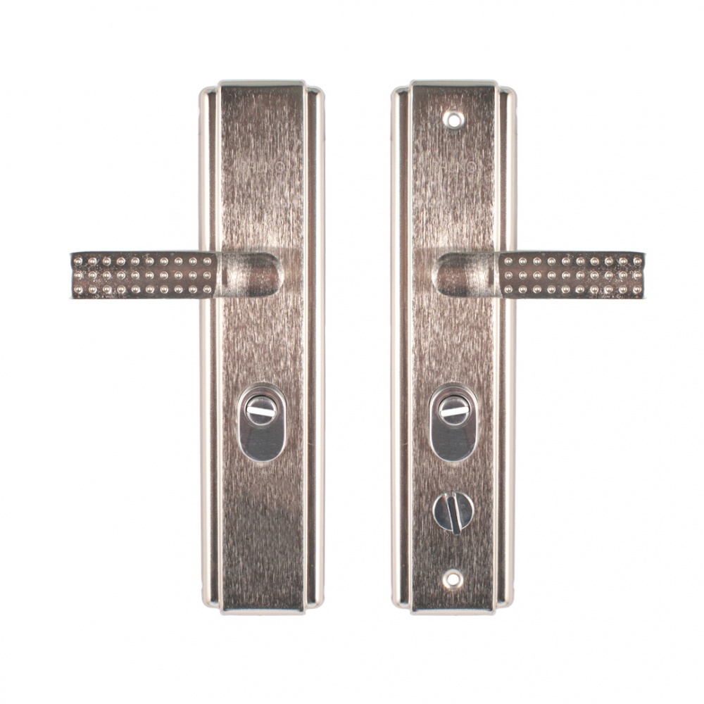 Ручка на планке Bruno для китайских дверей цилиндровый 68 мм никель