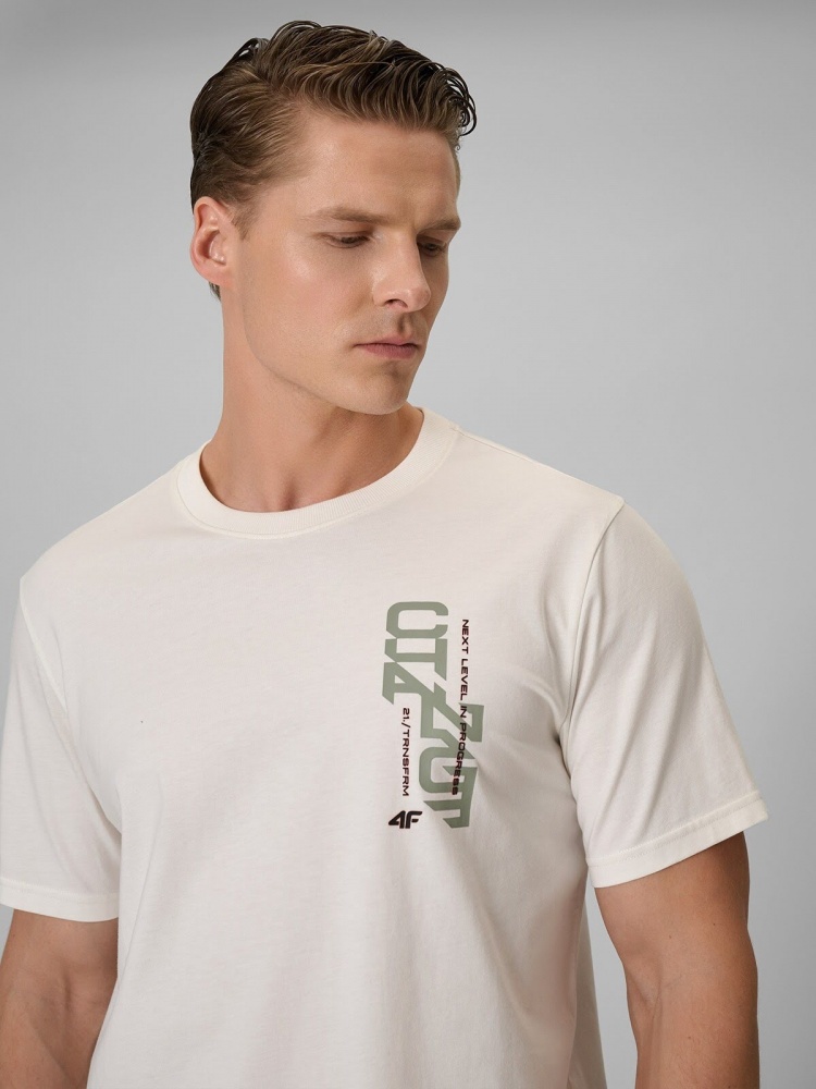 Футболка 4F TSHIRT M2665 4FWSS26TTSHM2665-12S р.XL бежевий