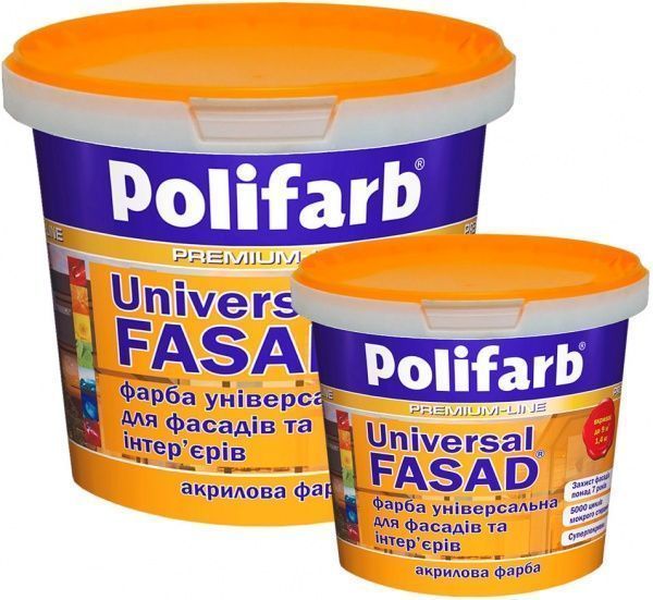 Фарба акрилова Polifarb Універсалфасад мат білий 14 + 4,2 кг 
