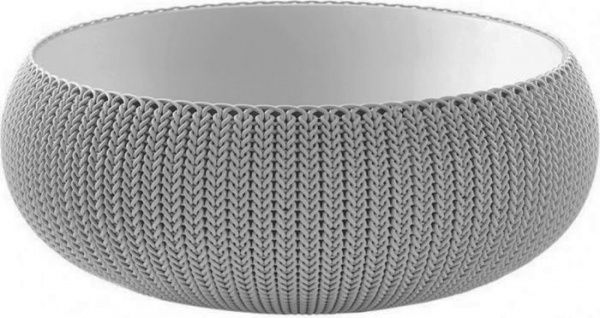 Горшок пластиковый Cozies L круглый 22,8л серый (17202258913) 