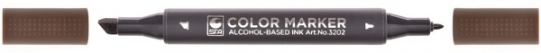 Маркер художній STA 3202 двосторонній 0.7 / 1-7 мм STA3202-98 горіх коричневий 