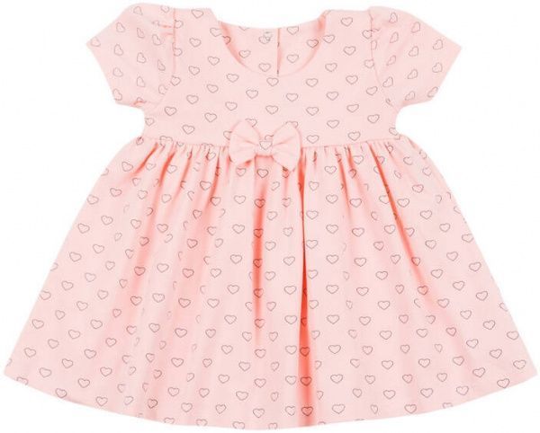 Платье сердечки р.80 персиковый 