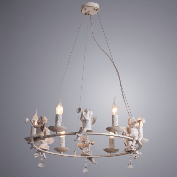 Люстра підвісна Arte Lamp 6x40 Вт E14 білий/золото A1133SP-6WG 