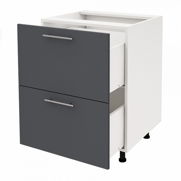 Тумба нижня Руна МНЯД (1+1) 600x818x520 мм сірий попіл РОКО