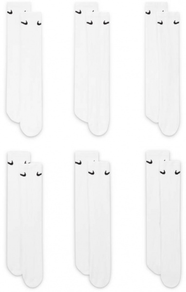 Шкарпетки Nike U NK EVERYDAY CUSH CREW 6PR SX7666-100 р.M білий