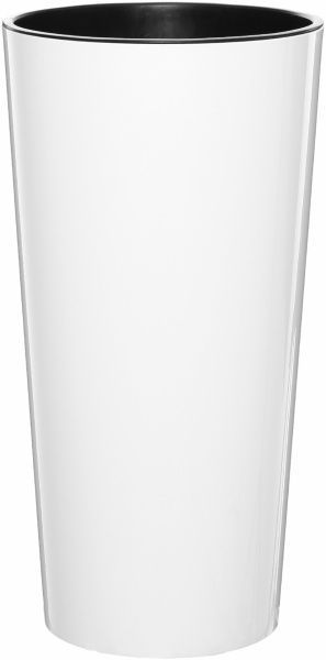 Горщик пластиковий Lamela Лілія круглий 13,2л білий/чорний (535) 