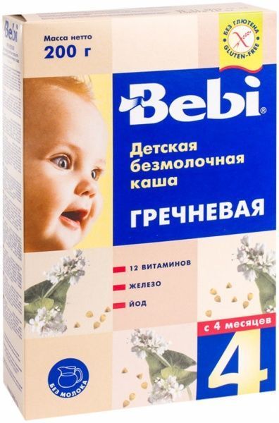 Каша безмолочна Bebi від 4 місяців гречана 3838471019897 200 г 