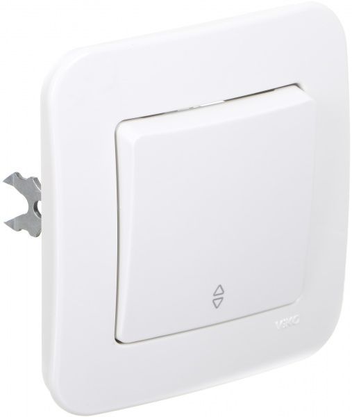 Перемикач прохідний одноклавішний Viko Rollina без підсвітки 10 А 250В білий 90420004