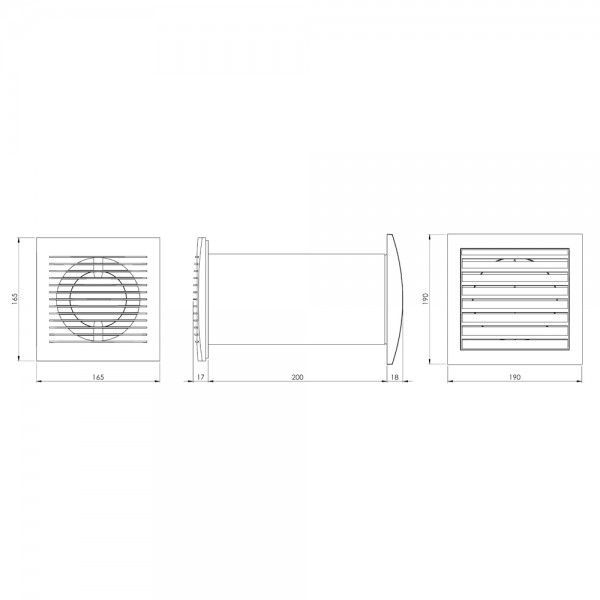 Проветриватель комнатный с термостатом EUROPLAST SPKT 125