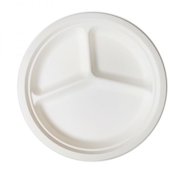 Тарілки одноразові Eco party 3 секції 25 см SPR-103 50 шт.