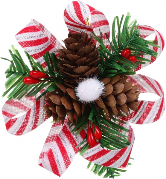 Набор подвесок Бантики 28х10.5 см 3 шт. белый с красным NY21137