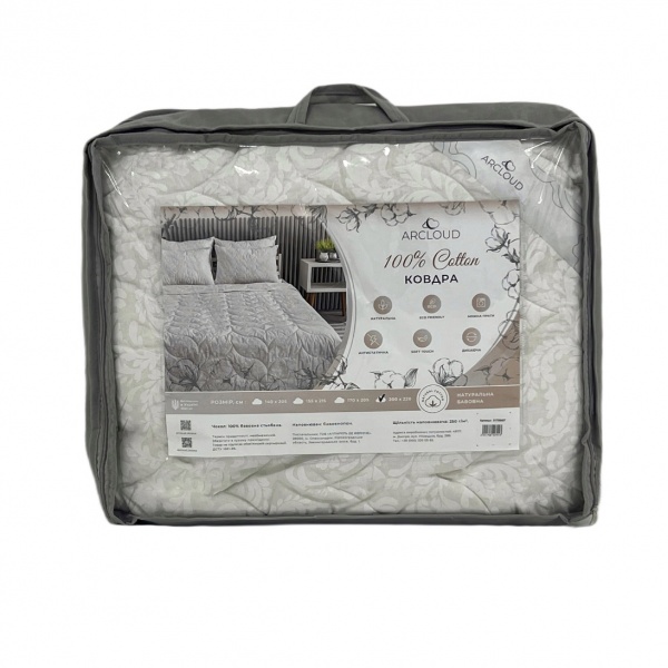 Ковдра бавовняна Cotton 155x215 см ARCLOUD білий