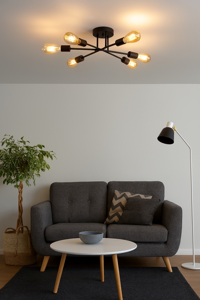 Люстра потолочная LIGHT SET NADIYA 6xE27 черный