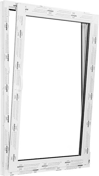 Окно поворотно-откидное ALMplast 60 880x1350 мм правое однокамерный стеклопакет 24 мм