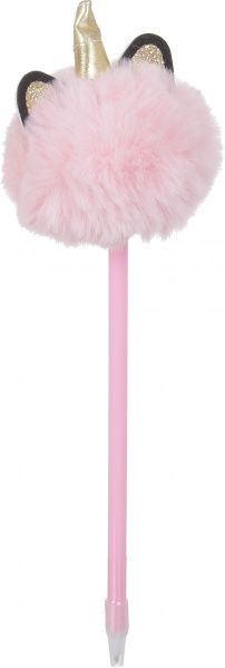 Ручка кулькова 0,7 мм єдиноріг з помпоном 