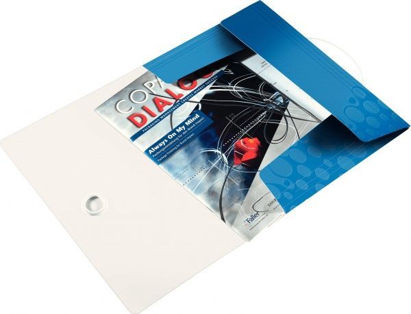 Папка-бокс на резинке WOW 150 л. A4 синий металлик 45990036 Leitz