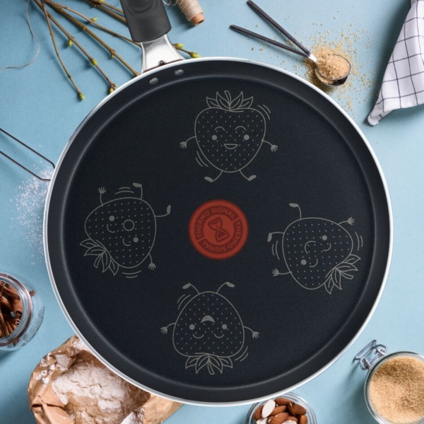 Сковорода для млинців з лопаткою FRUITS (лимон) 25 см B4381002 Tefal