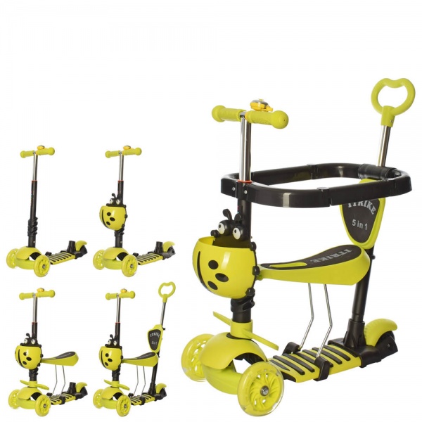 Самокат-трансформер iTrike MAXI 5в1 желтый JR3-027-GR 