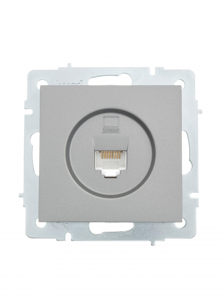 Механизм розетки компьютерная 1 Lezard Vesna IP20 серый 742-3588-139