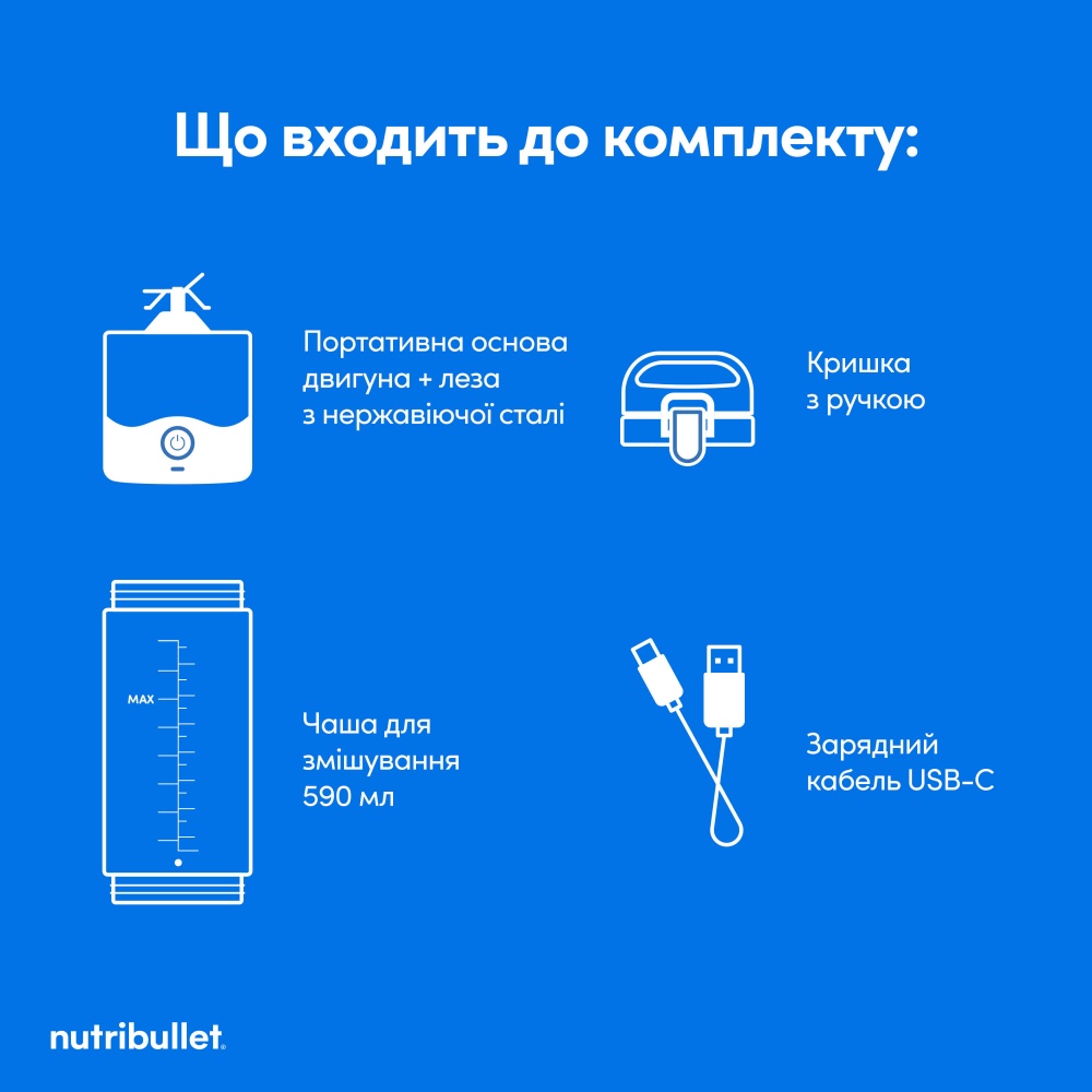 Блендер портативный NUTRIBULLET NBP003W