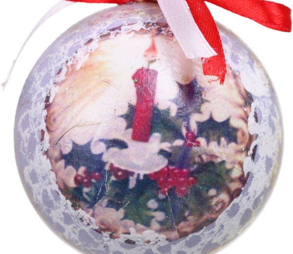 Шар новогодний Декупаж d 80 мм в ассортименте