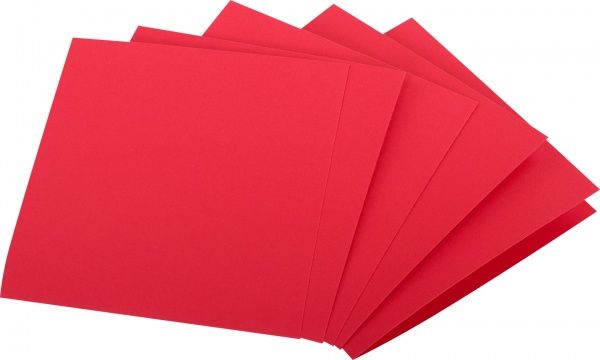 Набор заготовок для открыток 5 шт. 15,5х15,5 см № 9 красный 220 г/м2 
