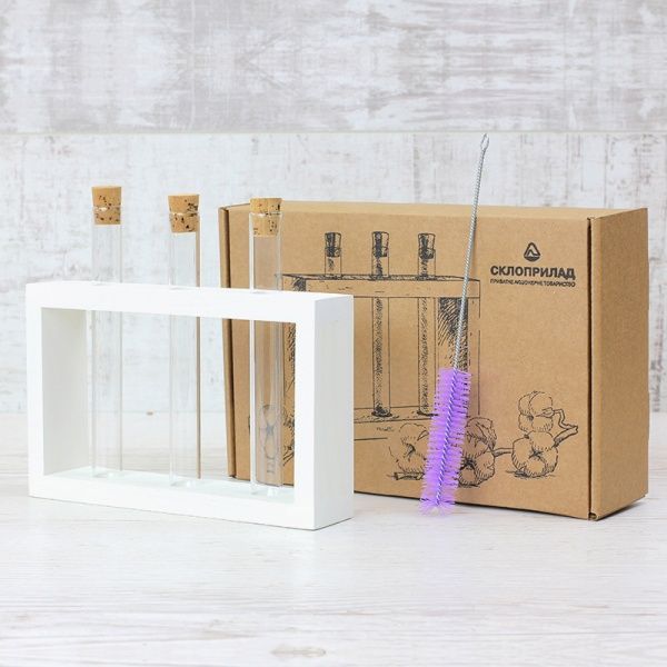 Підставка декоративна Склоприлад із пробірками біла 300543