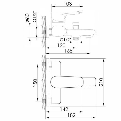 Смеситель для ванны VOLLE AURA 1520.030101
