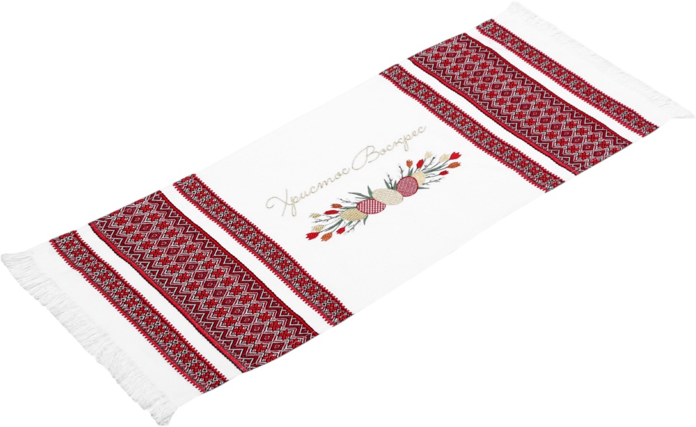 Полотенце пасхальное 707-25/00 33x83 см Эдельвика белый/красный