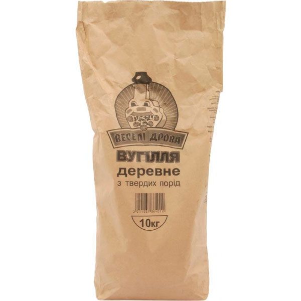 Уголь Веселі дрова древесный 10 кг