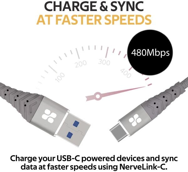 Кабель Promate USB Type-C – USB 1,2 м сірий 