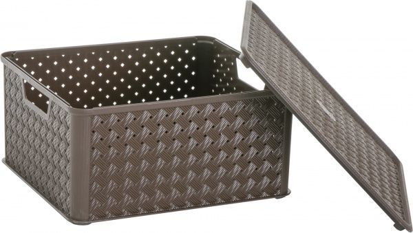 Кошик пластиковий Tontarelli із кришкою Аріанна L 165x332x290 мм