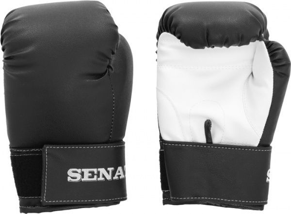 Боксерские перчатки SENAT 6oz черный с белым