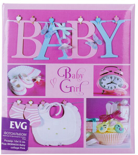 Фотоальбом EVG 10x15x56 BKM4656 Baby collage Pink