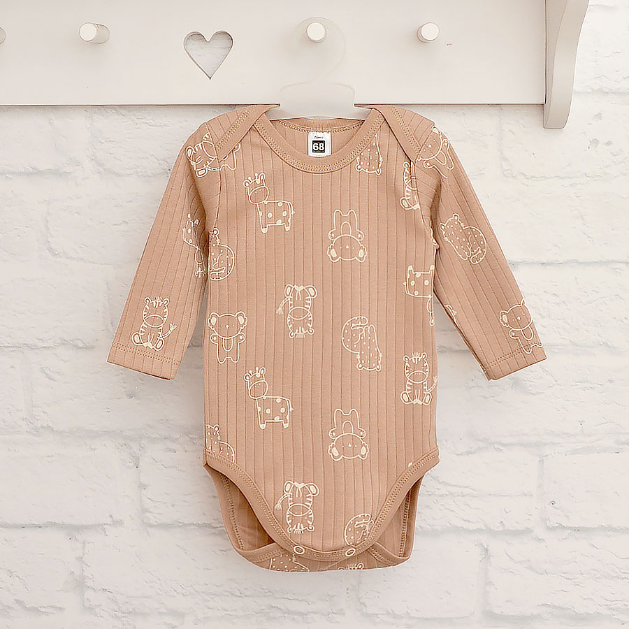 Боді дитяче унісекс Blanka Тваринки р.74-80 бежевий 110840