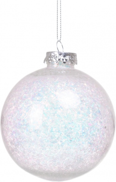 Елочная игрушка в форме шара с блестками 8 см CAA114660 