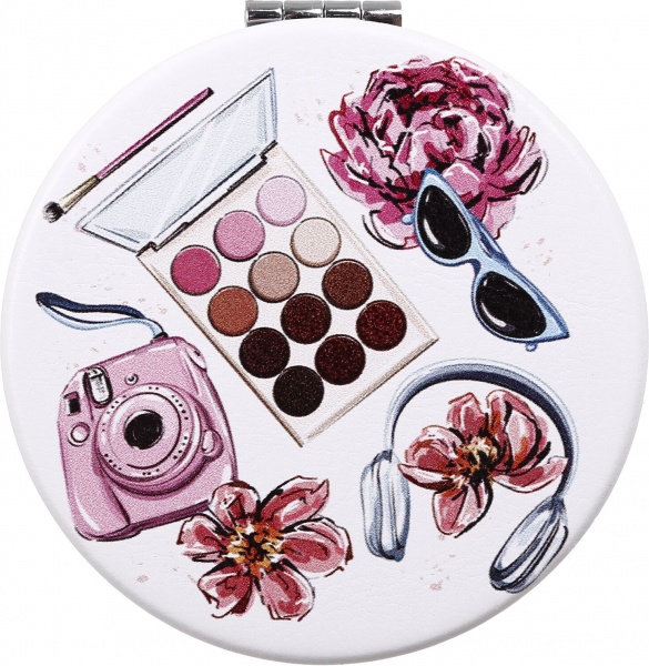 Дзеркало кишенькове косметичне Лідер Канц Приналежності жіночі кругле 6 варіантів в асортименті 