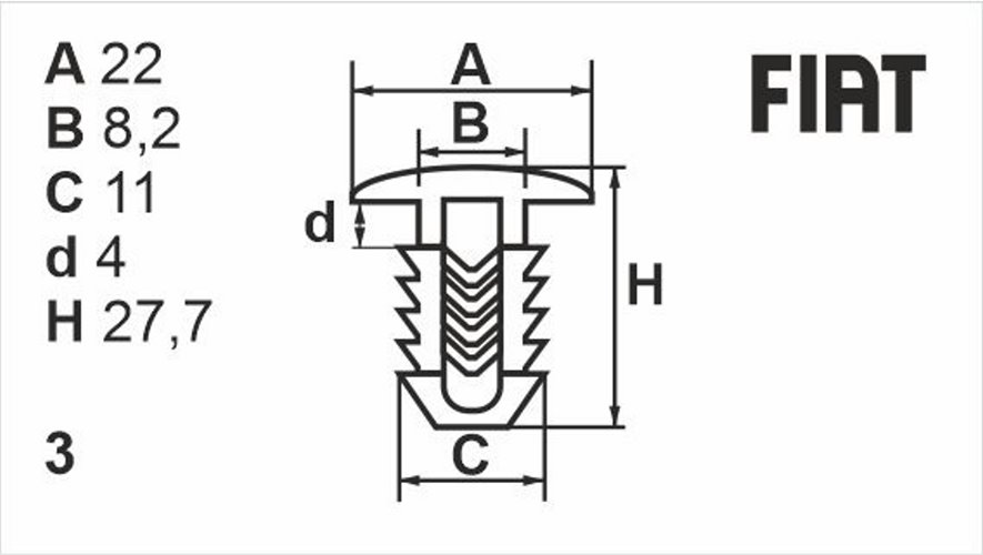 Клипса нажимная наружная (обшивка) Romix (10050)