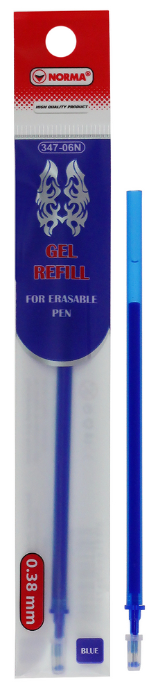 Стрижень гелевий пиши-стирай 347-06N 0,38 мм синій 01200036 NORMA 1 шт.