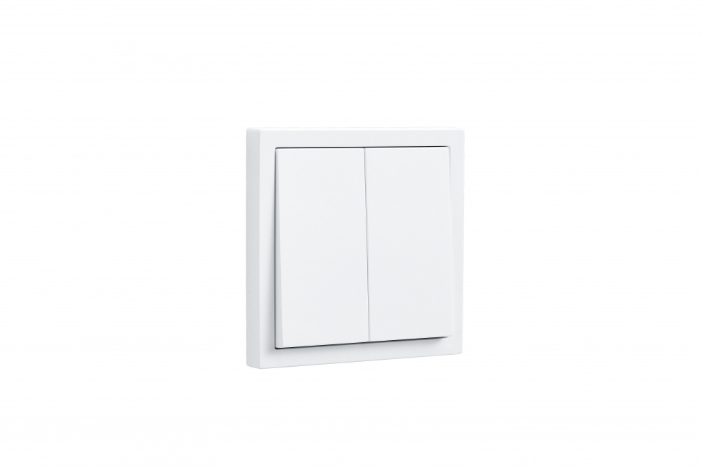 Механізм вимикача двоклавішний HausMark Juna без підсвітки білий матовий 7041-0988-101QC