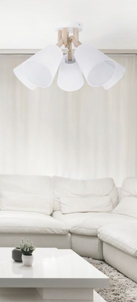 Люстра потолочная TK Lighting Vaio 5x60 Вт E27 белый/дерево 666 