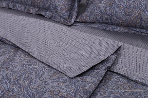 Комплект постельного белья Ornamento семейный серый с коричневым Lameirinho 