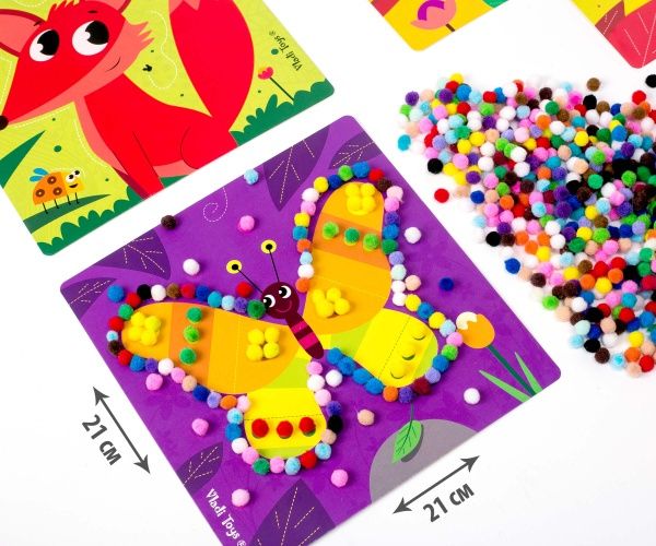 Набор для творчества Vladi Toys Rainbow pompoms Лисичка VT4433-06