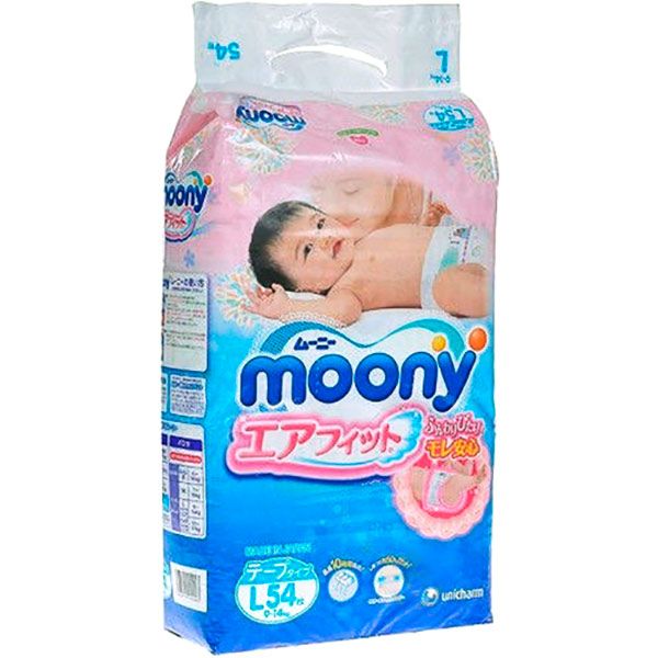 Подгузники Moony L 9-14 кг RS54