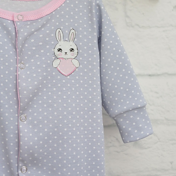 Человечек для девочки Blanka Зайчик р.68 серый 110151 