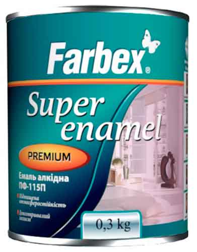 Эмаль Farbex алкидная ПФ-115П серебристый глянец 0.3кг