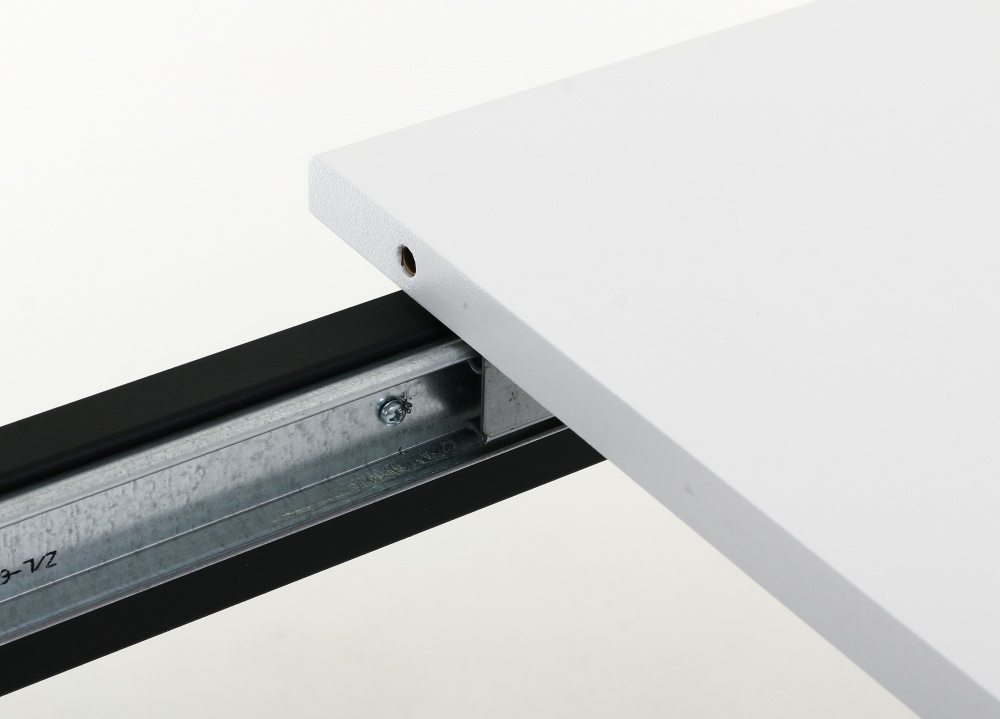 Стіл обідній Ліон 1100(1420)x700x750мм оксид білий/чорний