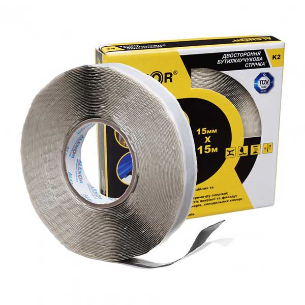 Лента Alenor эластичная бутил-каучуковая (К2) 15 мм x 15 м черная