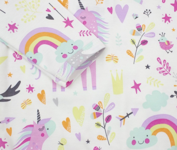 Боди для девочки Маленькие люди Единорог (принт) р.68 разноцветный 