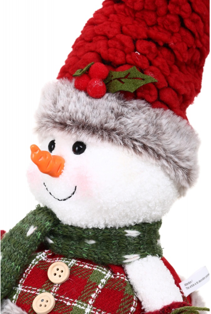 Декорация новогодняя Снеговик кантри который стоит 19х49 см в ассортименте AG23101AB